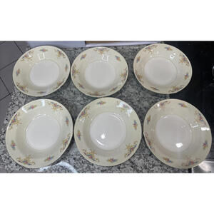 Lot Of 6 Vintage Homer Laughlin Salad Fruit Bowl 8.25” Eggshell Nautilus F49 N5*